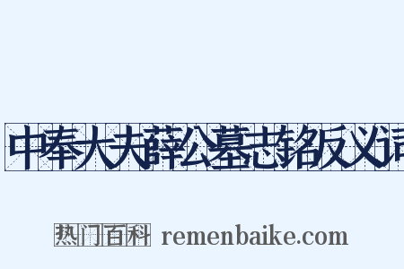 中奉大夫薛公墓志铭反义词是什么意思的图片
